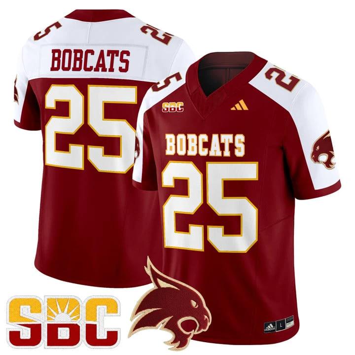 Bobcats Jersey #25 Texas State Bobcats 2025 Vapor Limited Stitched by My Store NCAA Football Jerseys