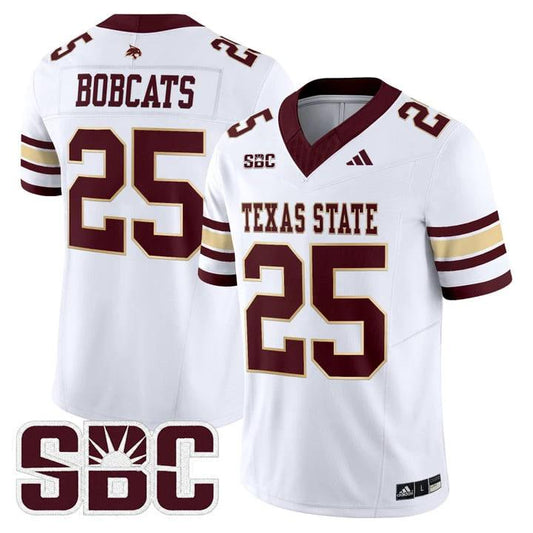 Bobcats Jersey #25 Texas State Bobcats 2025 Vapor Limited Stitched by My Store NCAA Football Jerseys