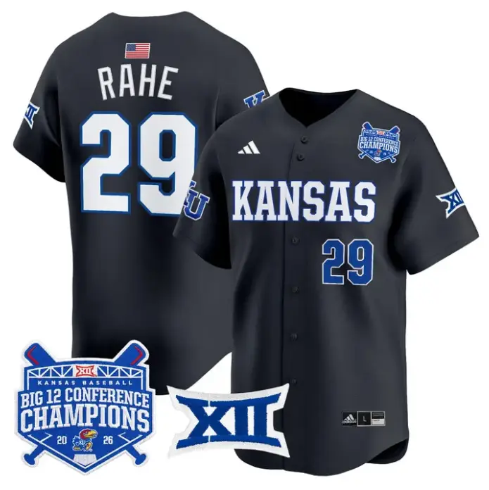 Boede Rahe Jersey #29 Kansas Jayhawks Big 12 Champions 2026 Stitched by My Store