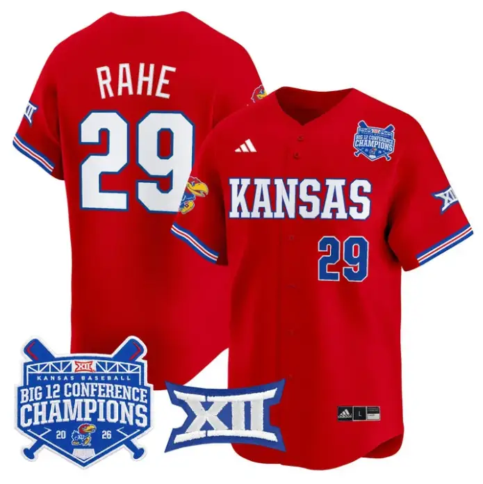 Boede Rahe Jersey #29 Kansas Jayhawks Big 12 Champions 2026 Stitched by My Store