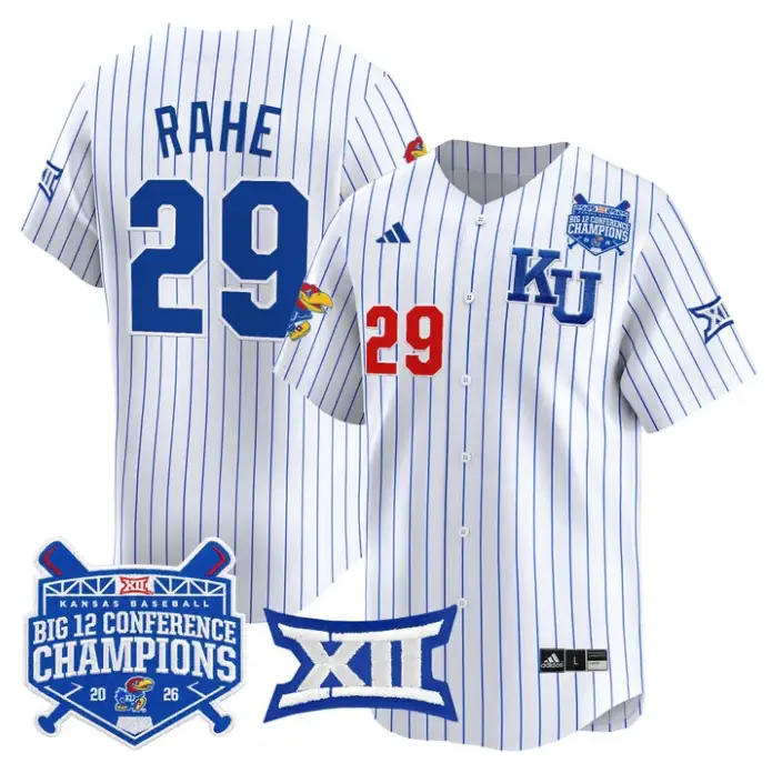 Boede Rahe Jersey #29 Kansas Jayhawks Big 12 Champions 2026 Stitched by My Store