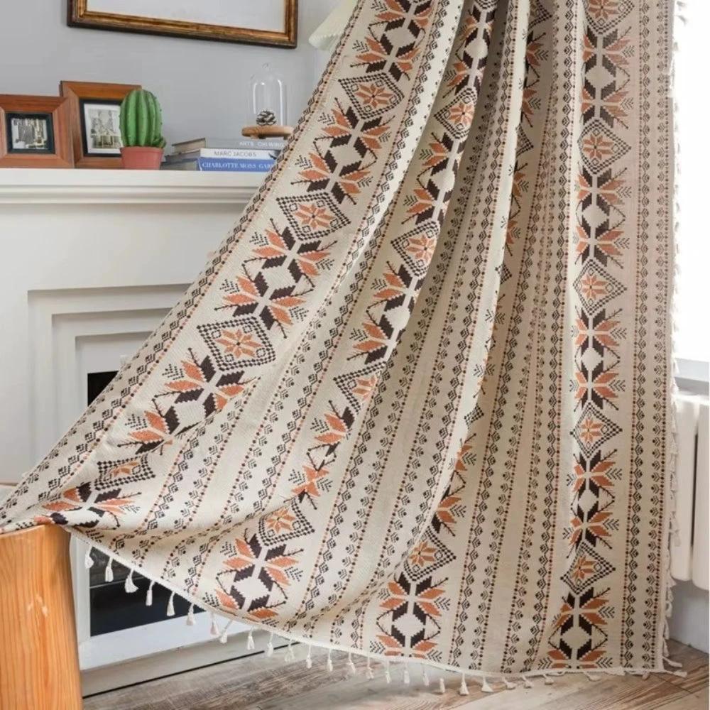 Bohemian Geometric Semi-Blackout Curtain by Casa & Beyond