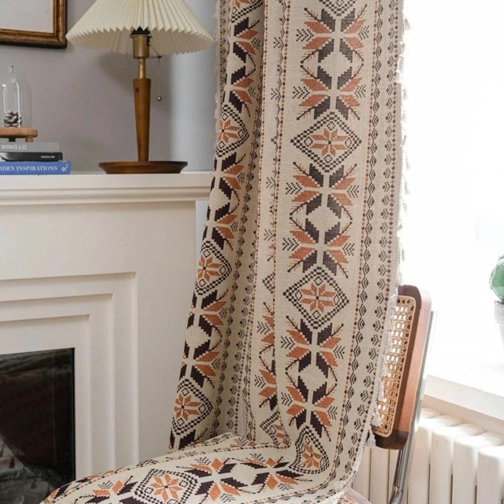 Bohemian Geometric Semi-Blackout Curtain by Casa & Beyond
