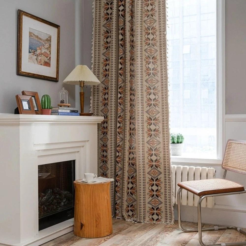 Bohemian Geometric Semi-Blackout Curtain by Casa & Beyond