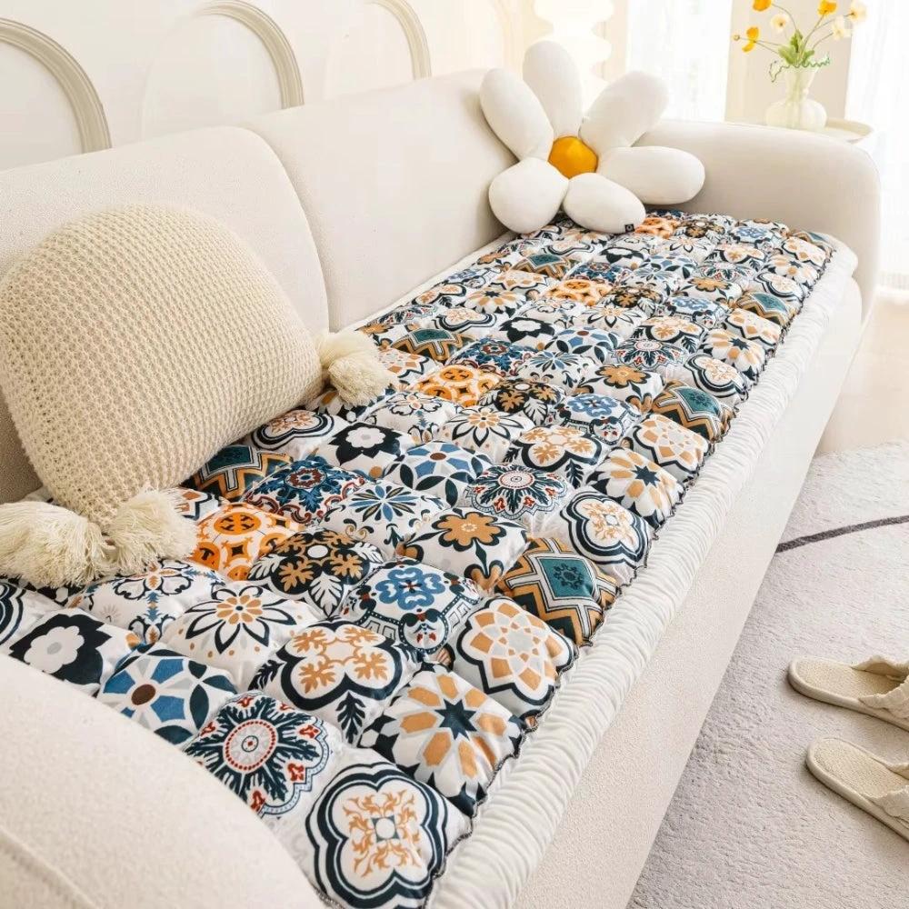 Bohemian Printed Quilted Sofa Cover by Casa & Beyond