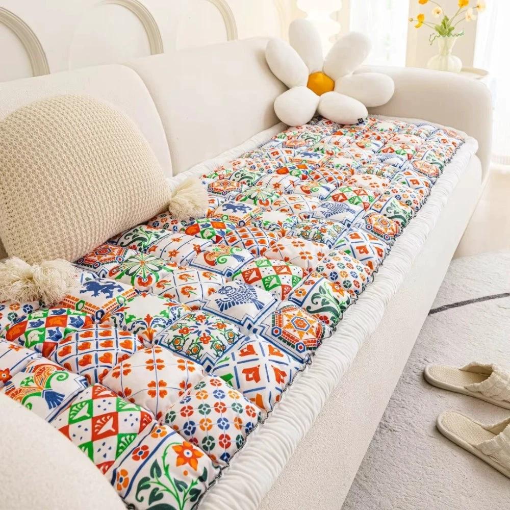 Bohemian Printed Quilted Sofa Cover by Casa & Beyond
