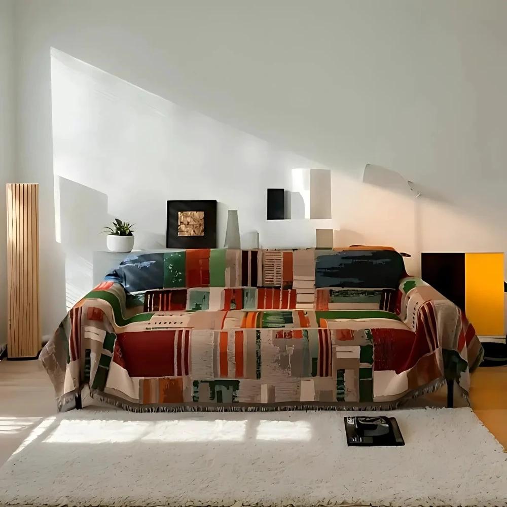 Bohemian Rustic Geometric Sofa Cover by Casa & Beyond