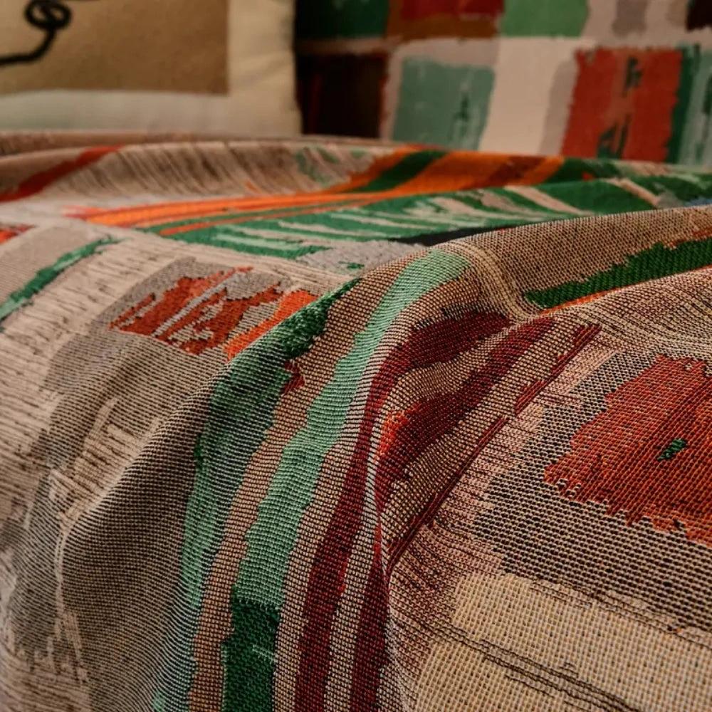 Bohemian Rustic Geometric Sofa Cover by Casa & Beyond