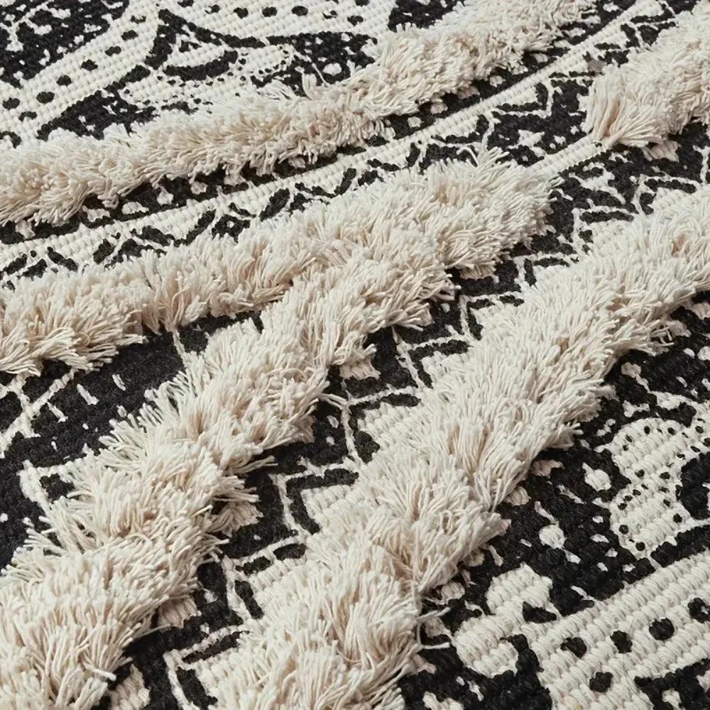 Bohemian Black & Cream Runner Mat by Casa & Beyond.