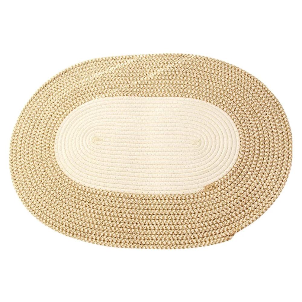 Boho Braided Hemp Oval Rug by Casa & Beyond