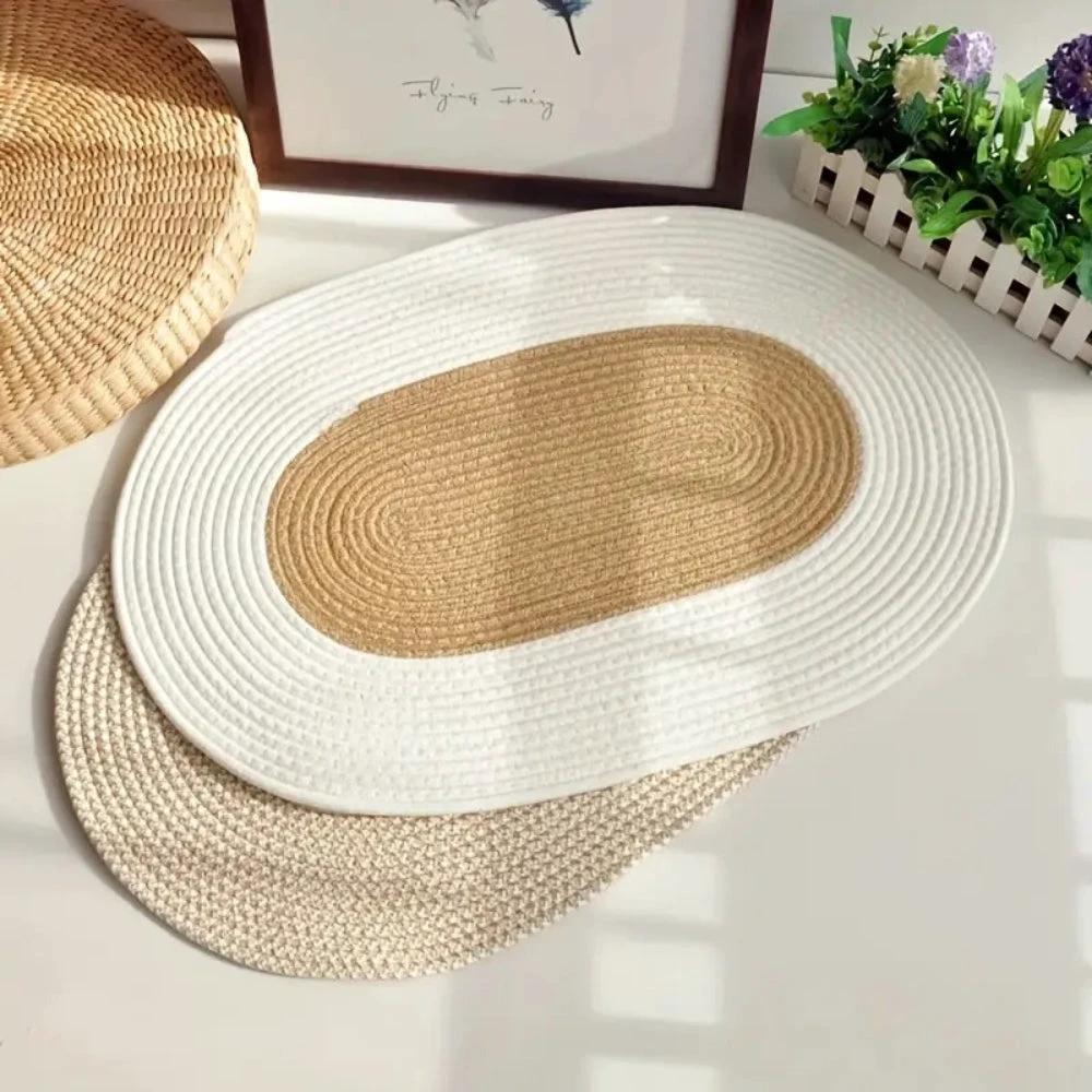 Boho Braided Hemp Oval Rug by Casa & Beyond