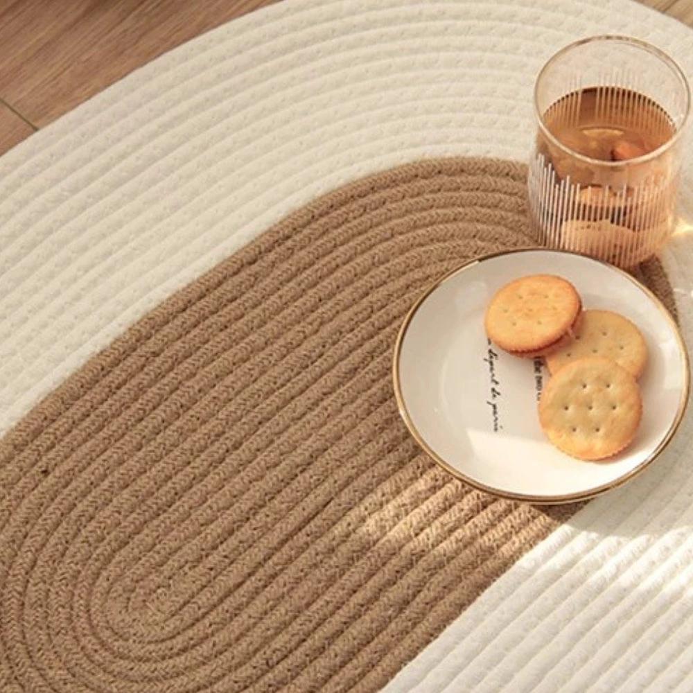 Boho Braided Hemp Oval Rug by Casa & Beyond
