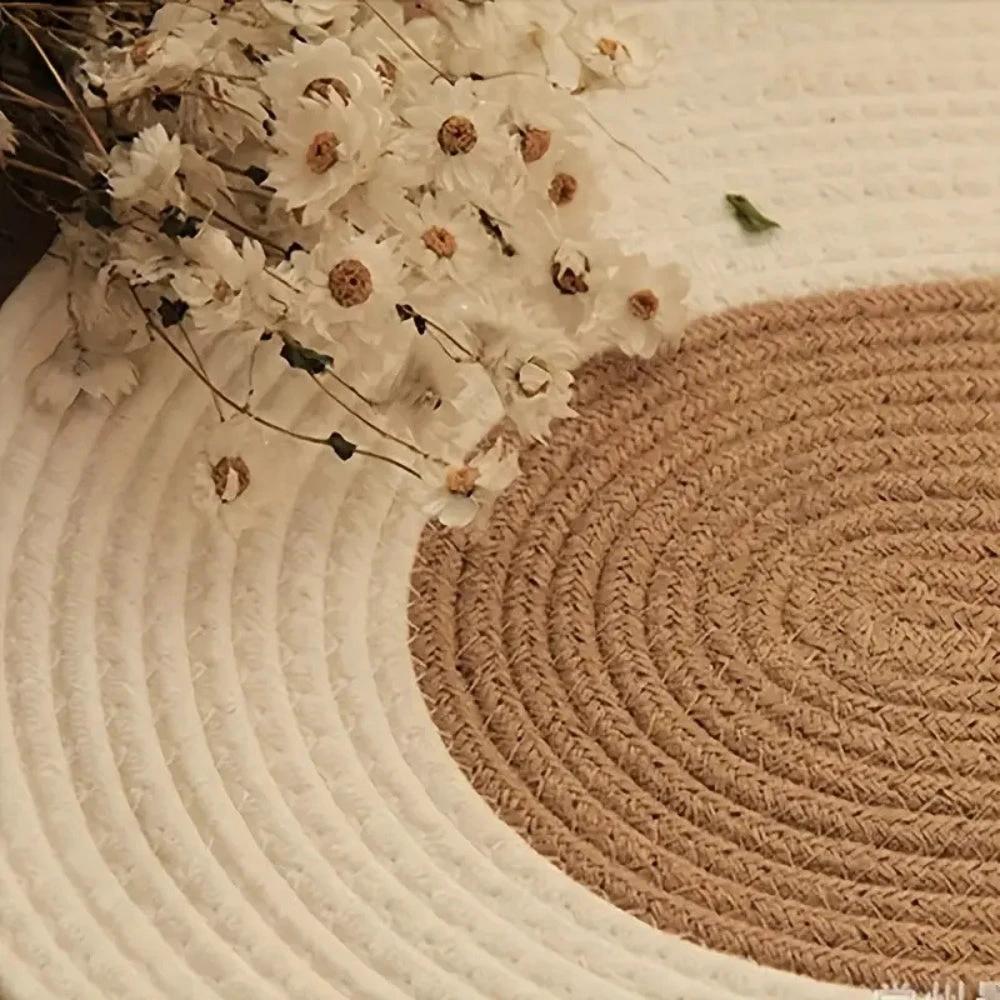 Boho Braided Hemp Oval Rug by Casa & Beyond
