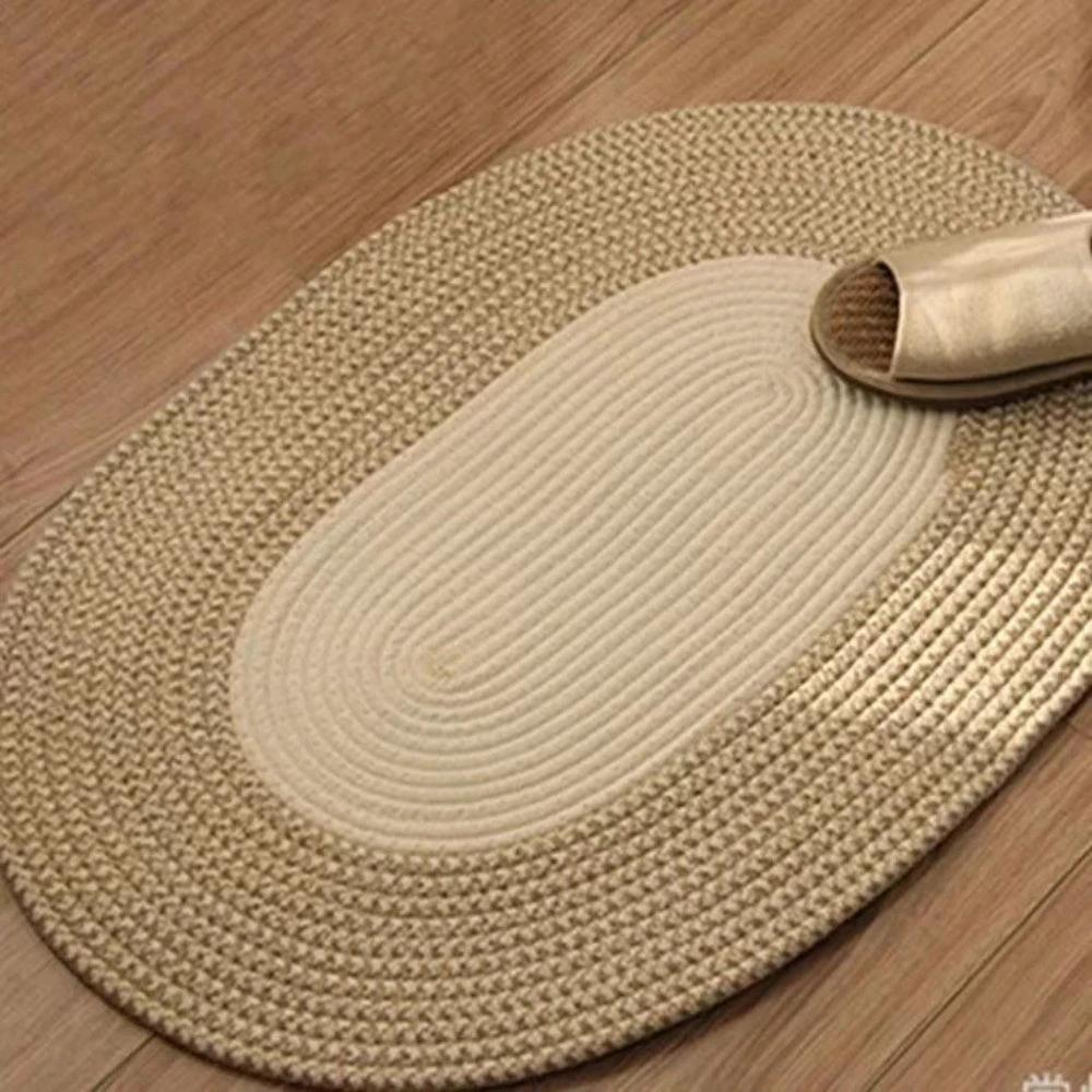 Boho Braided Hemp Oval Rug by Casa & Beyond