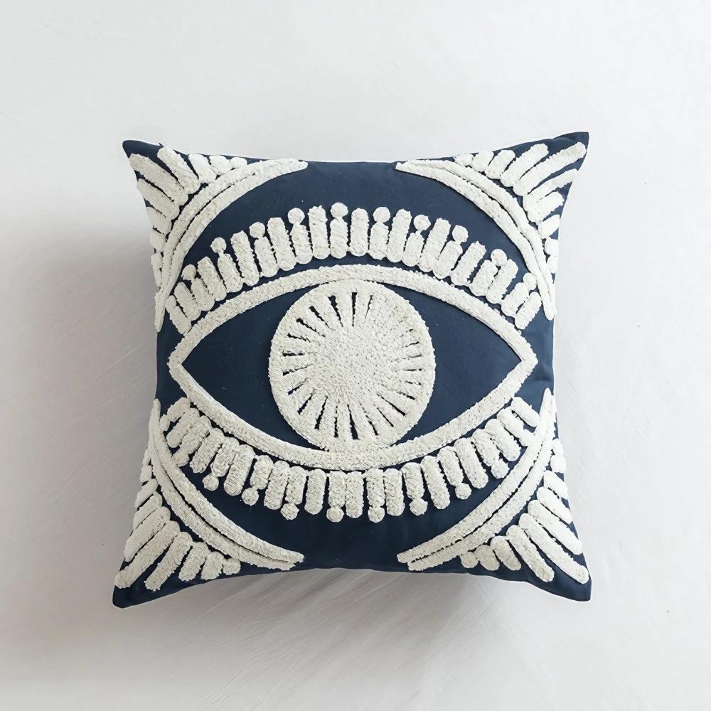 Boho Eye Embroidered Cushion Cover by Casa & Beyond