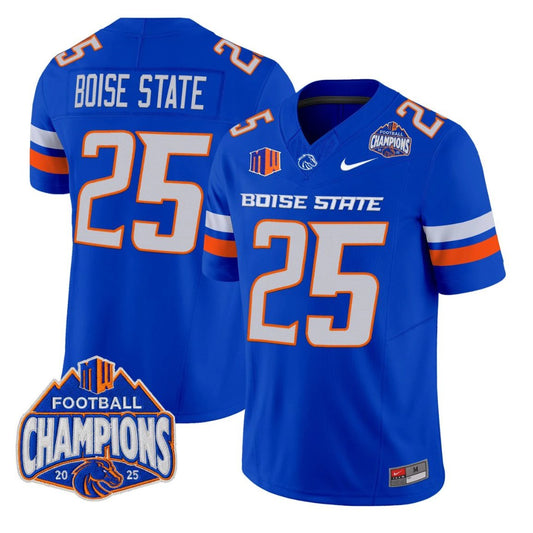 Boise State Jersey #25 Boise State Broncos 2025 Mountain West Champions Royal by NCAA Football Jersey