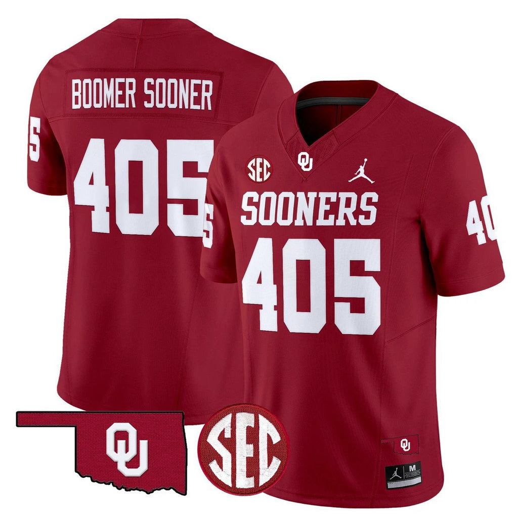 Boomer Sooner Jersey #405 Oklahoma Sooners 2025 Limited Stitched Crimson by My Store NCAA Football Jerseys