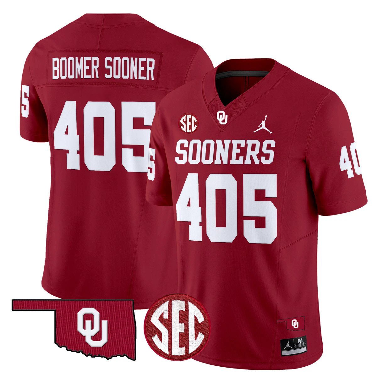Boomer Sooner Jersey #405 Oklahoma Sooners 2025 Limited Stitched Crimson by My Store NCAA Football Jerseys