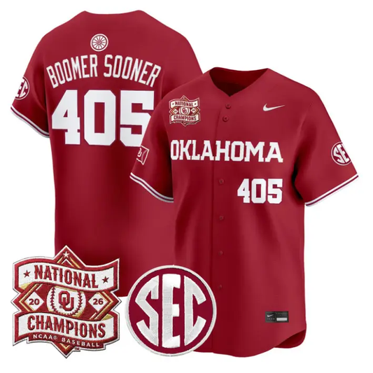 Boomer Sooner Jersey #405 Oklahoma 2026 National Champions Patch Stitched by My Store