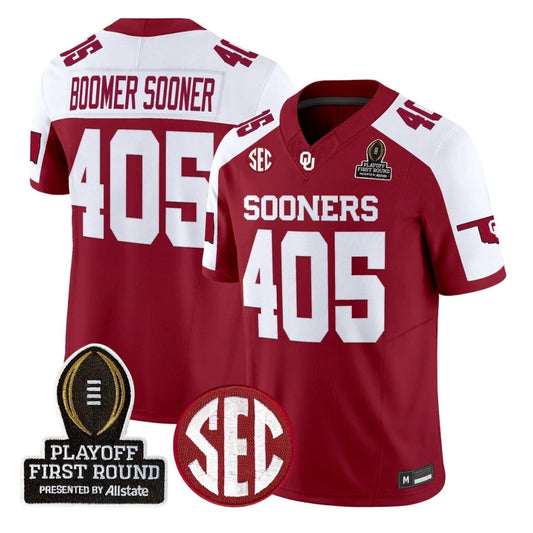 Boomer Sooner Jersey #405 Oklahoma Sooners 2025 Playoff First Round Stitched by My Store NCAA Football Jerseys