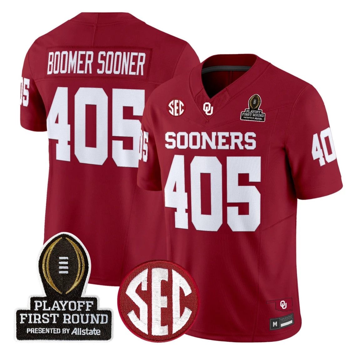 Boomer Sooner Jersey #405 Oklahoma Sooners 2025 Playoff First Round Stitched by My Store NCAA Football Jerseys