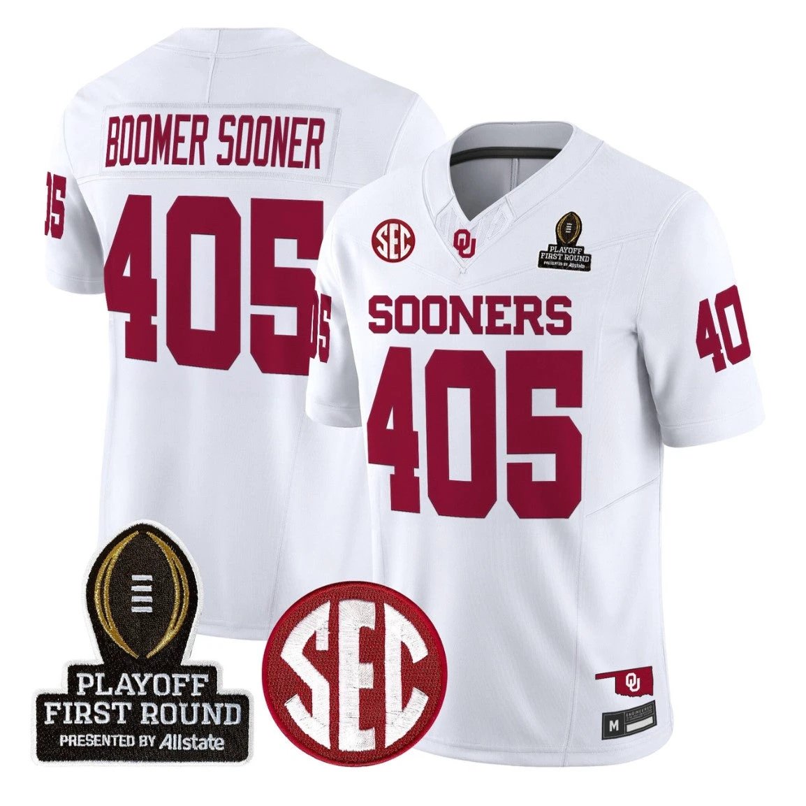 Boomer Sooner Jersey #405 Oklahoma Sooners 2025 Playoff First Round Stitched by My Store NCAA Football Jerseys