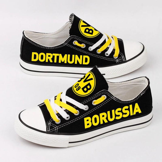 Borussia Dortmund Low Top Canvas Sport Sneakers Shoes For Men Women Fans by Crocs
