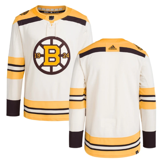 Boston Bruins 100th Anniversary Primegreen Third Men Jersey Cream by Hockey David