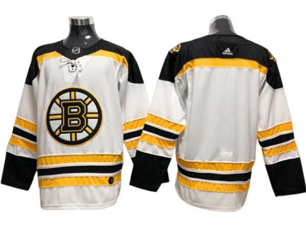 Boston Bruins Blank White Away Jersey by Hockey David
