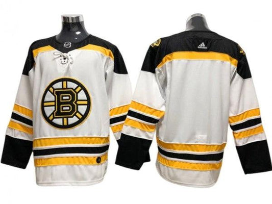 Boston Bruins Blank White Away Jersey by Hockey David