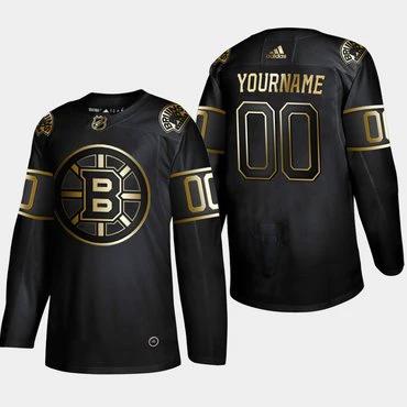 Boston Bruins Customized Black Gold Jersey by Hockey David
