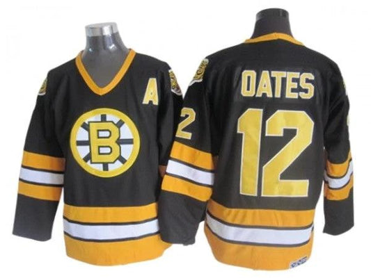 Boston Bruins #12 Adam Oates Black 1970's Vintage CCM Jersey by Hockey David