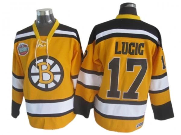 Boston Bruins #17 Milan Lucic Yellow 2010 Winter Classic CCM Jersey by Hockey David