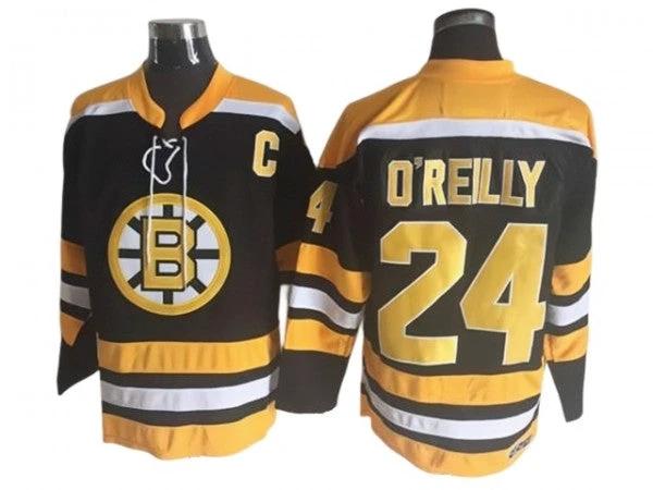 Boston Bruins #24 Terry O'Reilly Black Vintage CCM Jersey by Hockey David