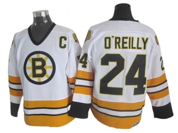 Boston Bruins #24 Terry O'Reilly White 1970's Vintage CCM Jersey by Hockey David