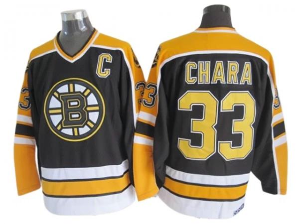 Boston Bruins #33 Zdeno Chara Black 2000's Vintage CCM Jersey by Hockey David