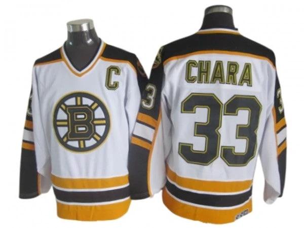 Boston Bruins #33 Zdeno Chara White 2000's Vintage CCM Jersey by Hockey David