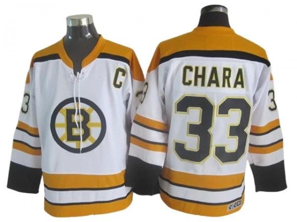 Boston Bruins #33 Zdeno Chara White Vintage CCM Jersey by Hockey David