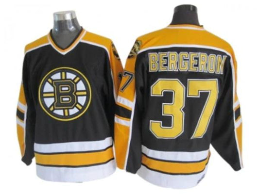 Boston Bruins #37 Patrice Bergeron Black 2000's Vintage CCM Jersey by Hockey David