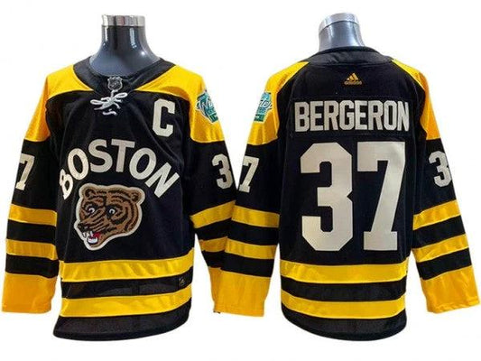 Boston Bruins #37 Patrice Bergeron Black 2023 Winter Classic Jersey by Hockey David