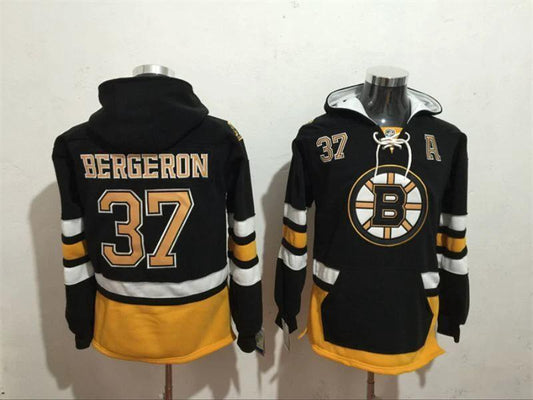 Boston Bruins #37 Patrice Bergeron Pullover Hoodie by Hoodie Pullover
