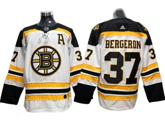 Boston Bruins #37 Patrice Bergeron White 2022&23 Reverse Retro Jersey by Hockey David