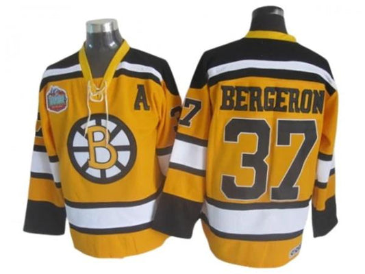 Boston Bruins #37 Patrice Bergeron Yellow 2010 Winter Classic CCM Jersey by Hockey David