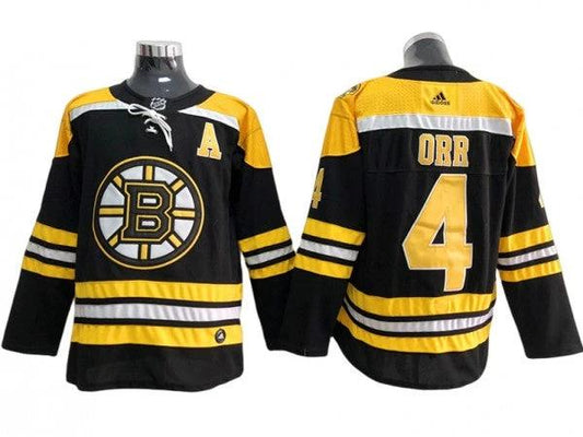 Boston Bruins #4 Bobby Orr Black Home Jersey by Hockey David