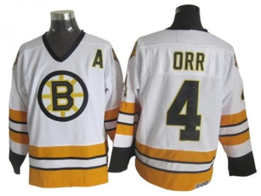 Boston Bruins #4 Bobby Orr White 1970's Vintage CCM Jersey by Hockey David