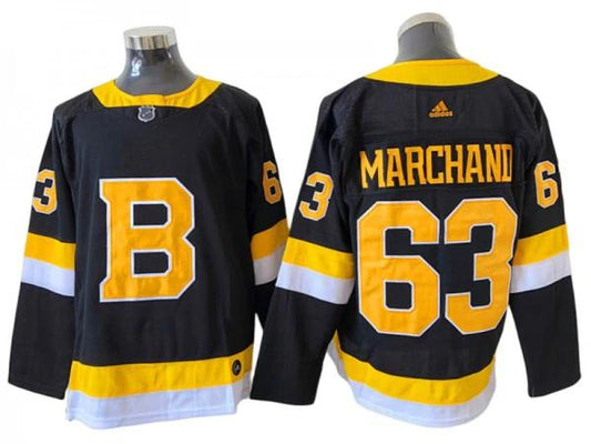 Boston Bruins #63 Brad Marchand Black Alternate Jersey by Hockey David