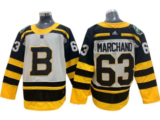 Boston Bruins #63 Brad Marchand White Winter Classic Jersey by Hockey David