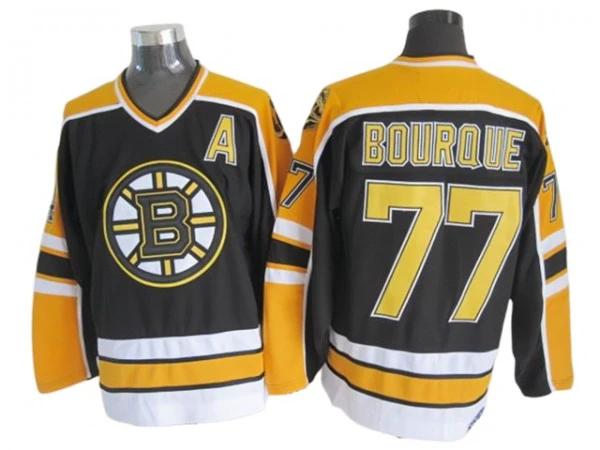 Boston Bruins #77 Ray Bourque Black 2000's Vintage CCM Jersey by Hockey David