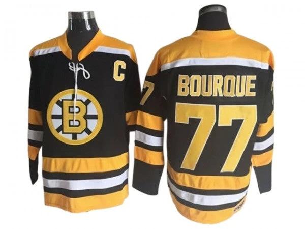 Boston Bruins #77 Ray Bourque Black Vintage CCM Jersey by Hockey David