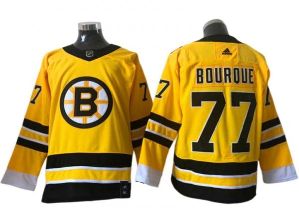 Boston Bruins #77 Ray Bourque Yellow Reverse Retro Jersey by Hockey David